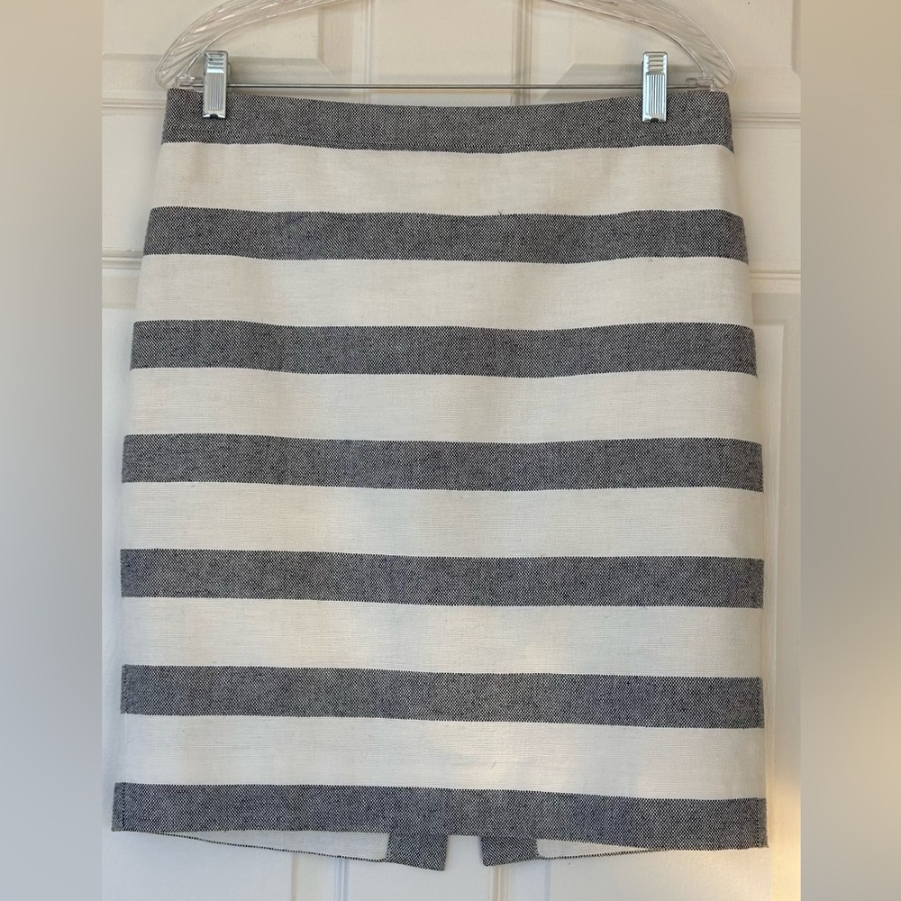 J. Crew Factory Women’s Linen Blend The Pencil Skirt Gray/White Size 6